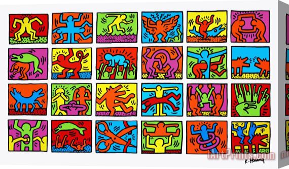 Keith Haring Retrospect 1989 Stretched Canvas Painting / Canvas Art