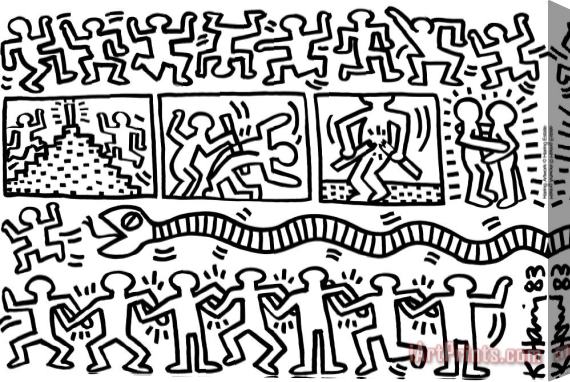 Keith Haring Senza Titolo 1983 Stretched Canvas Painting / Canvas Art