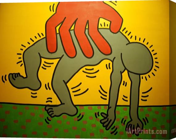 Keith Haring Ten Commandments Detail 2 Stretched Canvas Print / Canvas Art