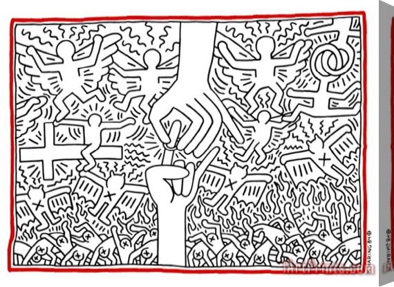 Keith Haring The Marriage of Heaven And Hell 1984 Stretched Canvas Print / Canvas Art