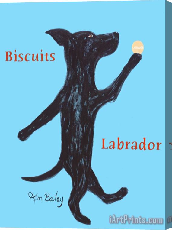 Ken Bailey Biscuits Labrador Stretched Canvas Print / Canvas Art