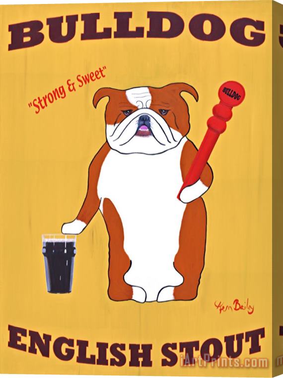 Ken Bailey English Bulldog 2 Stretched Canvas Print / Canvas Art