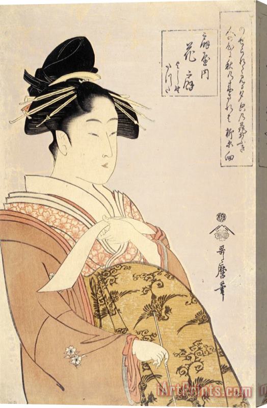 Kitagawa Utamaro Courtesan Hanao Gi of The O Giya House Stretched Canvas Print / Canvas Art