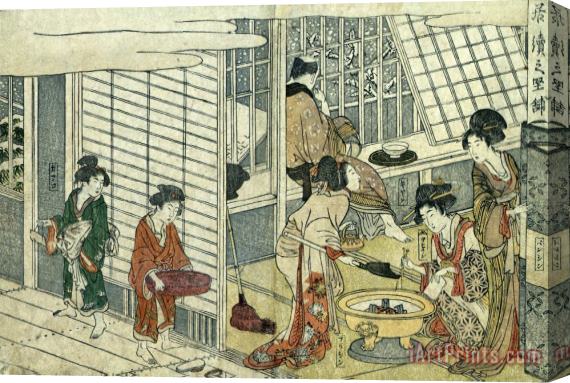 Kitagawa Utamaro House of Ichizuke Stretched Canvas Print / Canvas Art