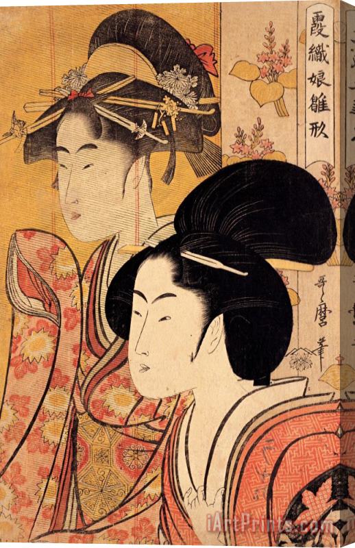 Kitagawa Utamaro Two Beauties with Bamboo Stretched Canvas Print / Canvas Art