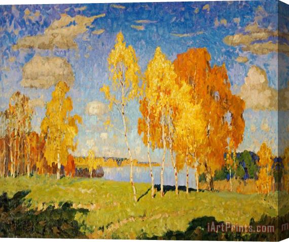 Konstantin Ivanovich Gorbatov Landscape with Birch Trees Stretched Canvas Painting / Canvas Art