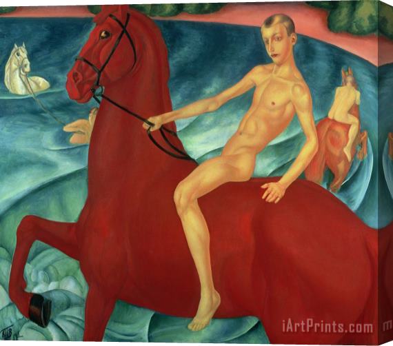 Kuzma Sergeevich Petrov-Vodkin Bathing of the Red Horse Stretched Canvas Print / Canvas Art