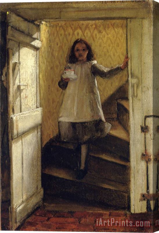 Lady Laura Teresa Alma-tadema Girl on Stairs Stretched Canvas Print / Canvas Art