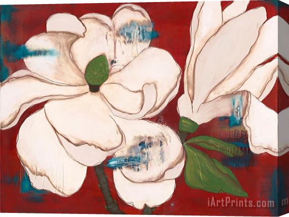 Laura Gunn Red Magnolia Stretched Canvas Painting / Canvas Art