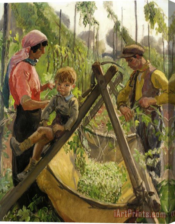 Laura Knight The Hop Pickers in Malvern Stretched Canvas Print / Canvas Art