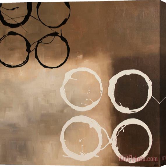 laurie maitland Circles in Neutral I Stretched Canvas Print / Canvas Art