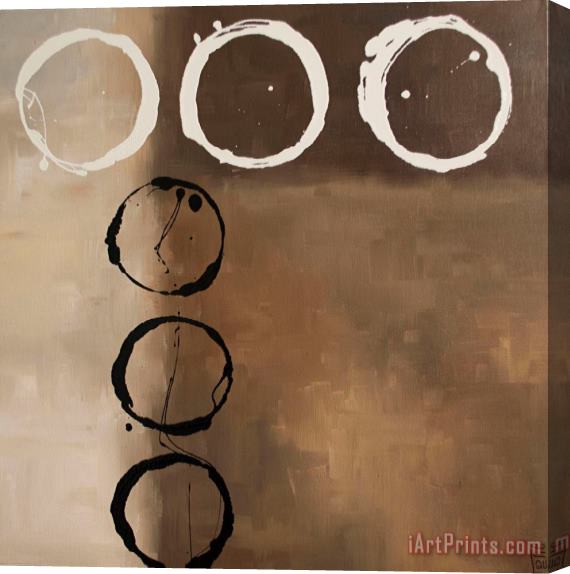 laurie maitland Circles in Neutral II Stretched Canvas Print / Canvas Art