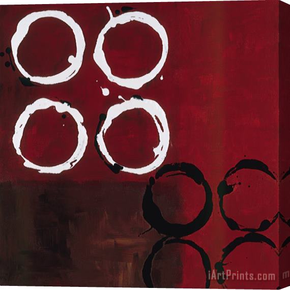 laurie maitland Red Circles I Stretched Canvas Print / Canvas Art
