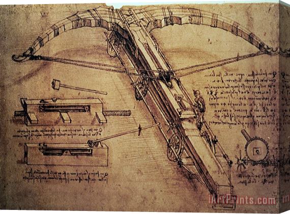 Leonardo Da Vinci Design for a Giant Crossbow Stretched Canvas Print / Canvas Art