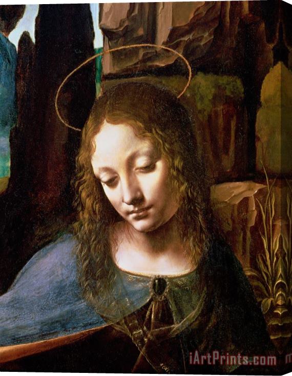 Leonardo da Vinci Detail Of The Head Of The Virgin Stretched Canvas Painting / Canvas Art
