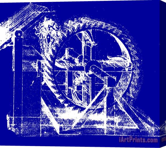 Leonardo da Vinci Leonardo Machine Blueprint Stretched Canvas Print / Canvas Art