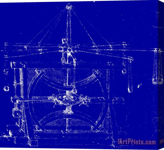 Leonardo da Vinci Machine Blueprint Stretched Canvas Painting / Canvas Art