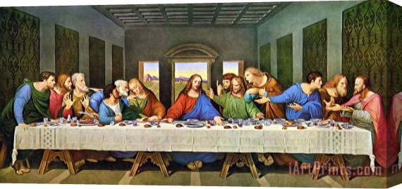 Leonardo da Vinci The Last Supper Stretched Canvas Painting / Canvas Art