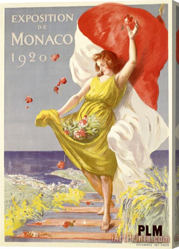Leonetto Cappiello Exposition De Monaco 1920 Stretched Canvas Print / Canvas Art