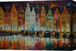 New Amsterdam: Palisades Canvas Prints - Amsterdam's Panorama by Leonid Afremov