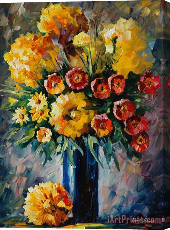 Leonid Afremov Beautiful Flowers Stretched Canvas Painting / Canvas Art