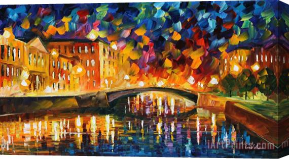 Leonid Afremov Bridge Over Dreams Stretched Canvas Print / Canvas Art