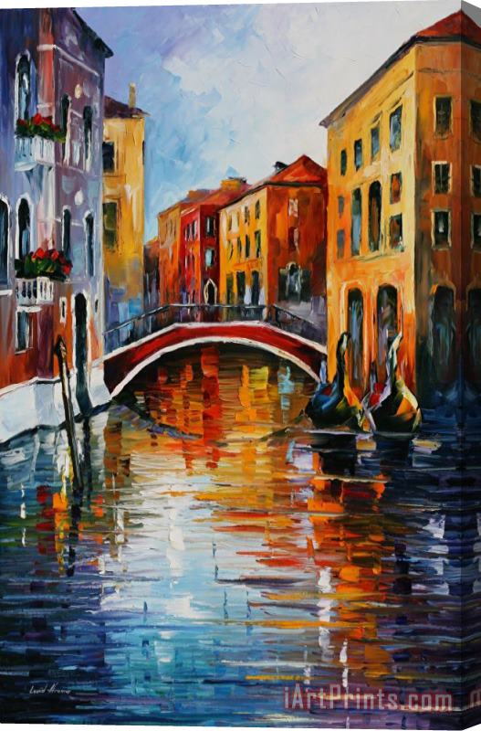 Leonid Afremov Canal In Venice Stretched Canvas Print / Canvas Art