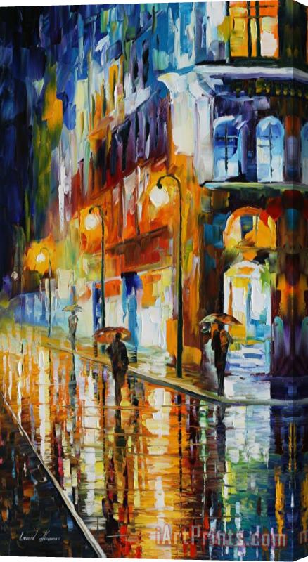 Leonid Afremov City Of Rain Stretched Canvas Print / Canvas Art
