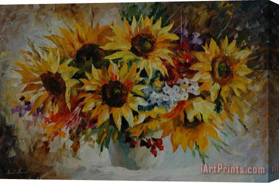 Leonid Afremov Flowers At Dawn Stretched Canvas Print / Canvas Art