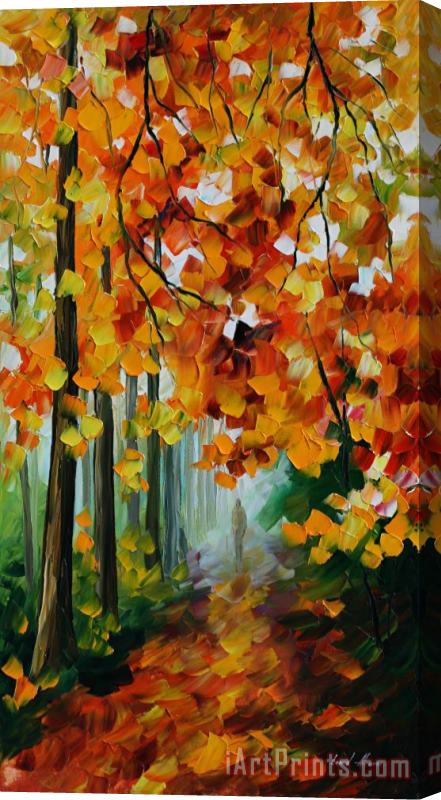 Leonid Afremov Foggy Forest Stretched Canvas Print / Canvas Art