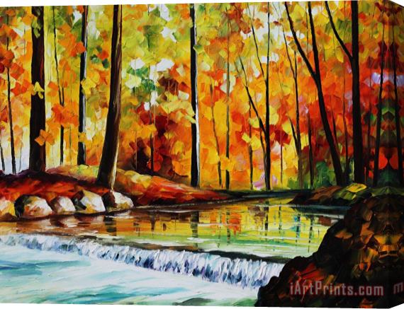 Leonid Afremov Forest Stream Large Size Photo Large Print Available Stretched Canvas Print / Canvas Art