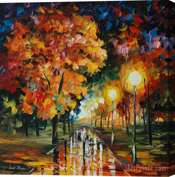 Leonid Afremov Happy Alley Stretched Canvas Print / Canvas Art