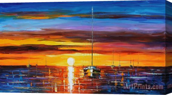 Leonid Afremov Hot Sunrise Stretched Canvas Print / Canvas Art