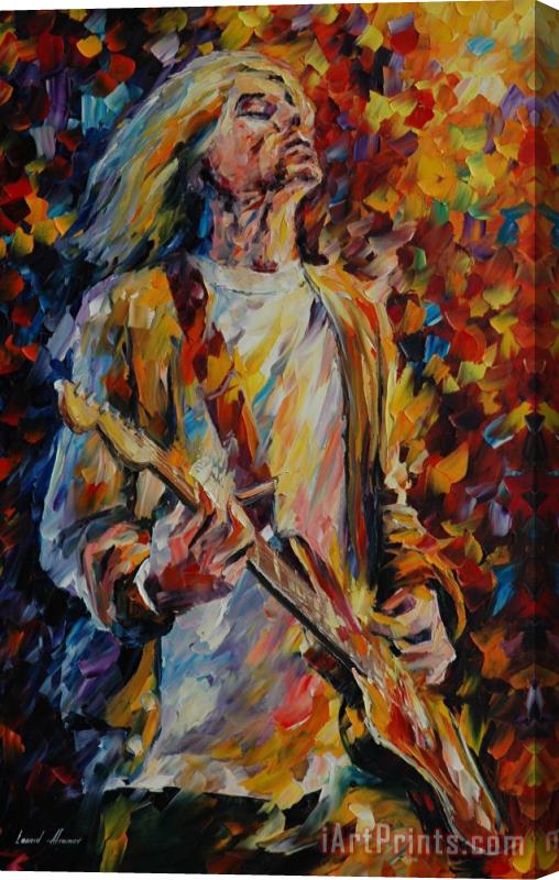 Leonid Afremov Kurt Cobain Stretched Canvas Print / Canvas Art