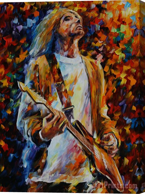 Leonid Afremov Kurt Cobain Stretched Canvas Painting / Canvas Art