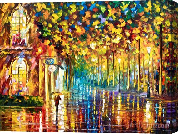 Leonid Afremov Late Stroll Stretched Canvas Painting / Canvas Art