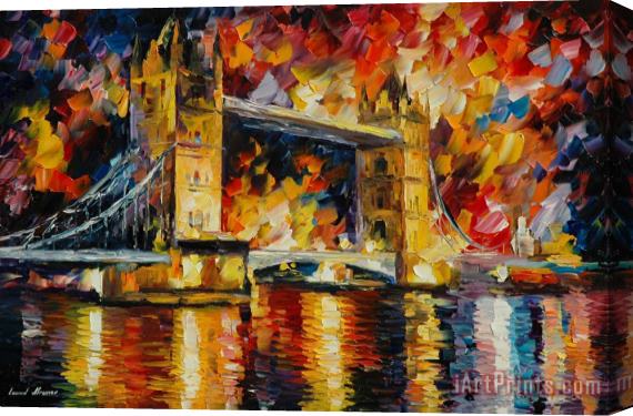 Leonid Afremov London Bridge Stretched Canvas Painting / Canvas Art