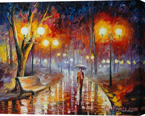 Leonid Afremov Loneliness In The Fog Stretched Canvas Print / Canvas Art