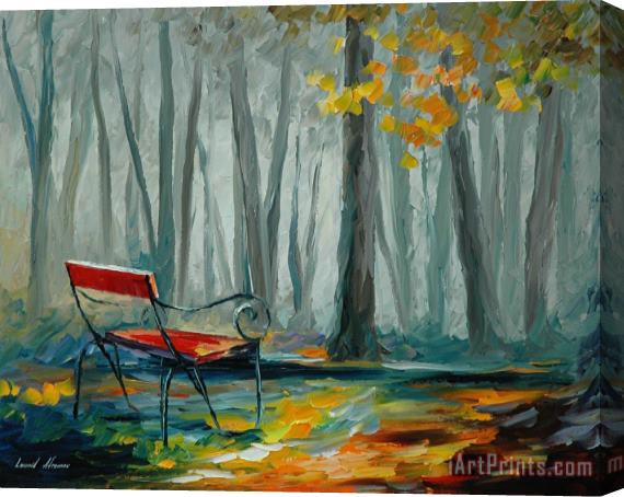 Leonid Afremov Lonely Bench Stretched Canvas Painting / Canvas Art