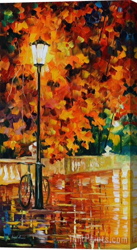 Leonid Afremov Lonely Bicycle Stretched Canvas Print / Canvas Art