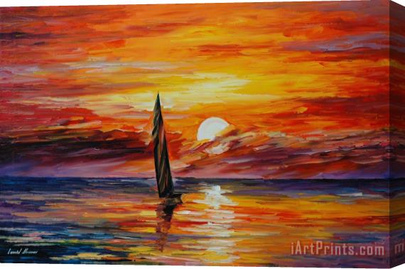 Leonid Afremov Lonely Sail Stretched Canvas Print / Canvas Art