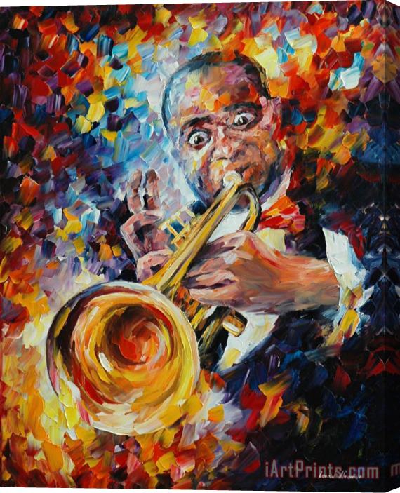 Leonid Afremov Louis Armstrong Stretched Canvas Painting / Canvas Art