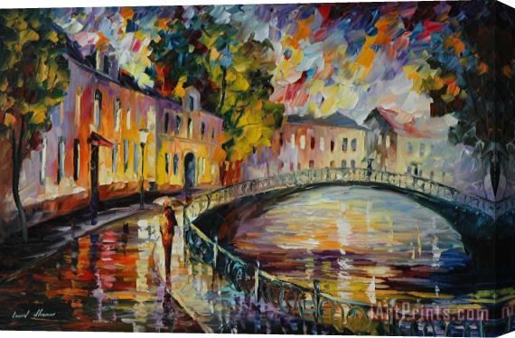 Leonid Afremov Magic Bridge Stretched Canvas Painting / Canvas Art