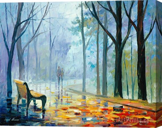Leonid Afremov Misty Alley Stretched Canvas Print / Canvas Art