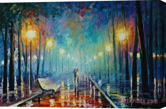 Leonid Afremov Misty Park Stretched Canvas Painting / Canvas Art