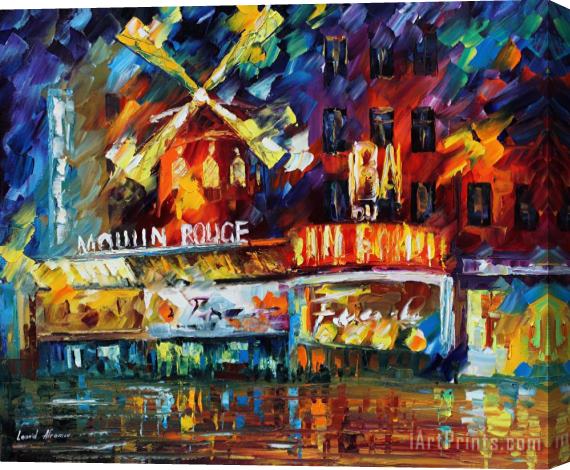 Leonid Afremov Moulin Rouge Stretched Canvas Painting / Canvas Art