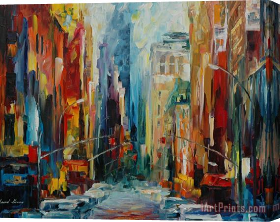 Leonid Afremov New York Early Morning Stretched Canvas Painting / Canvas Art