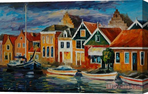 Leonid Afremov Old Sea Front Stretched Canvas Print / Canvas Art