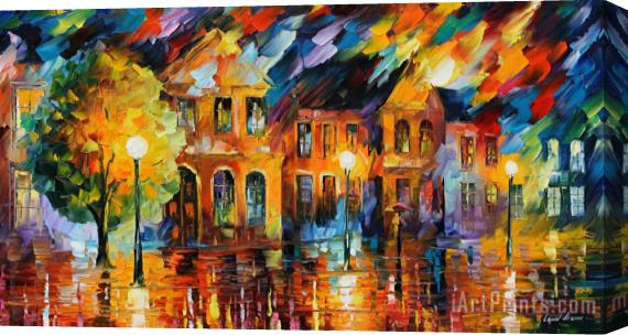 Leonid Afremov Old Street Stretched Canvas Painting / Canvas Art