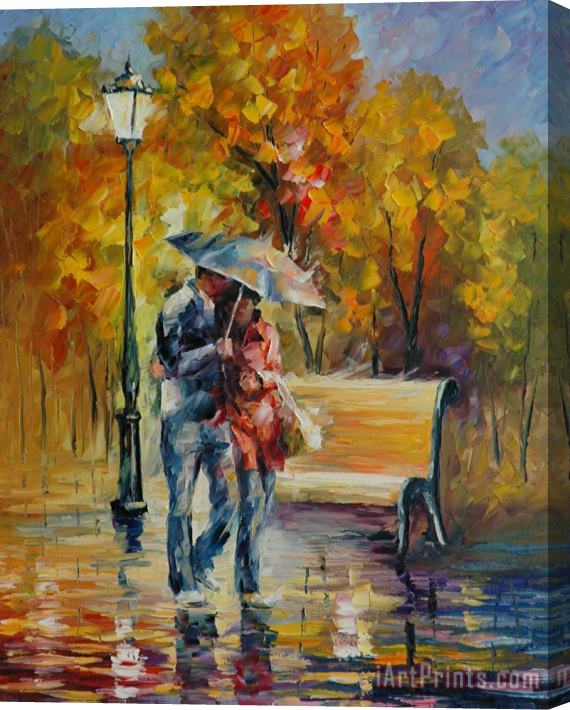Leonid Afremov Red Raincoat Stretched Canvas Print / Canvas Art
